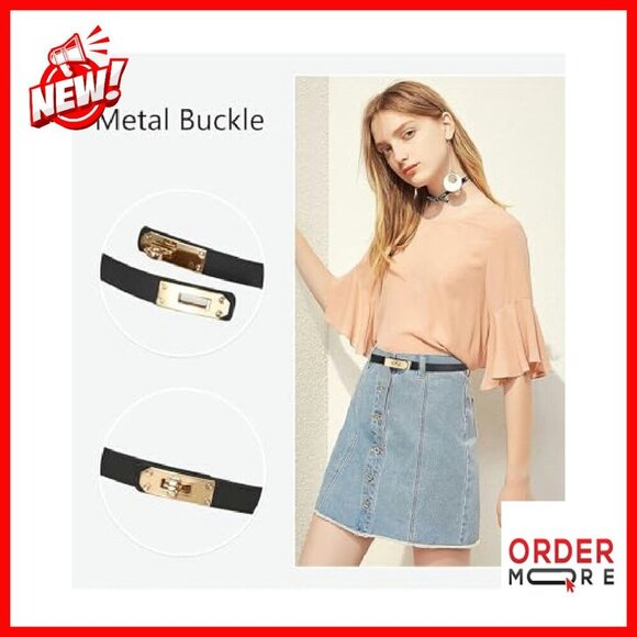 Skinny Leather Belt with Adjustable Turn-Lock Buckle for Dresses Jeans main image 5